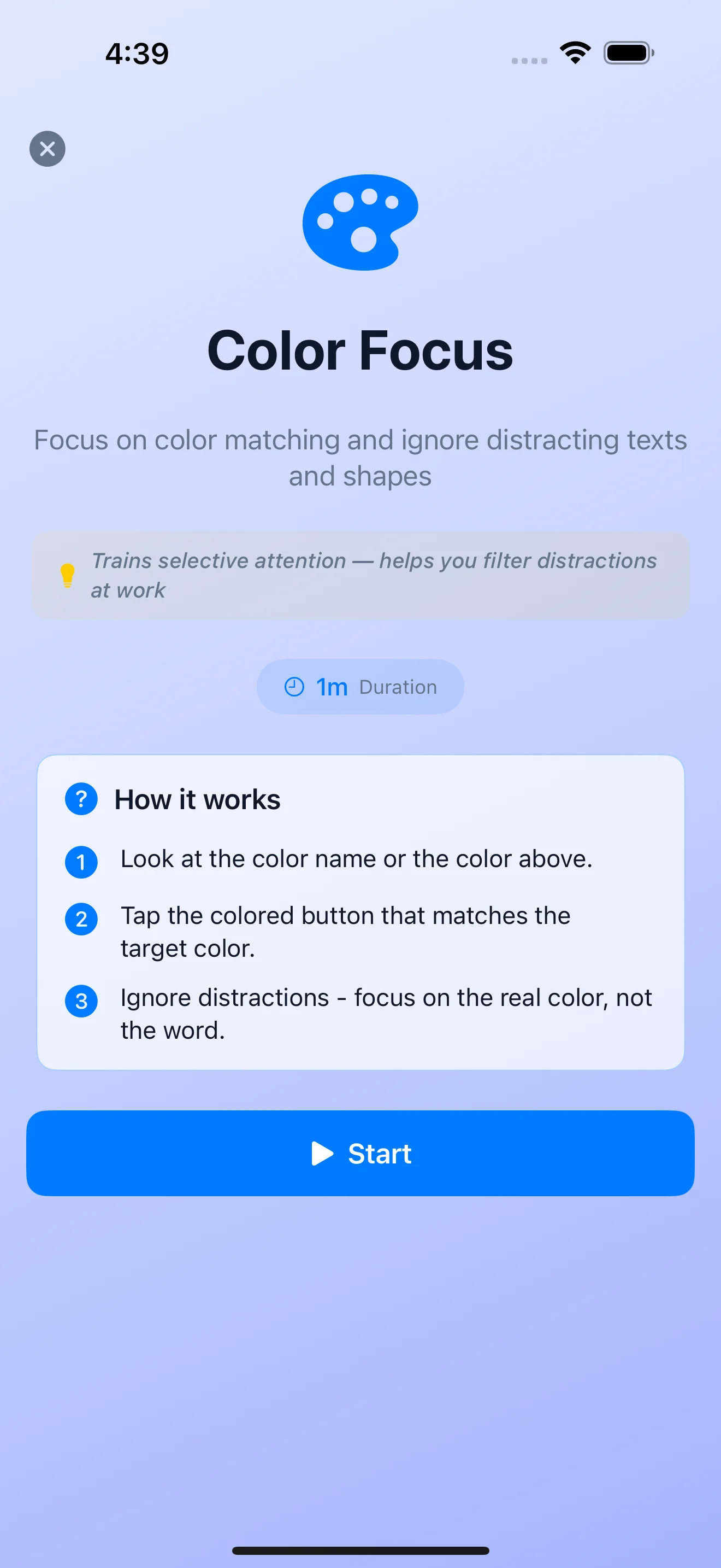 Color Focus Exercise