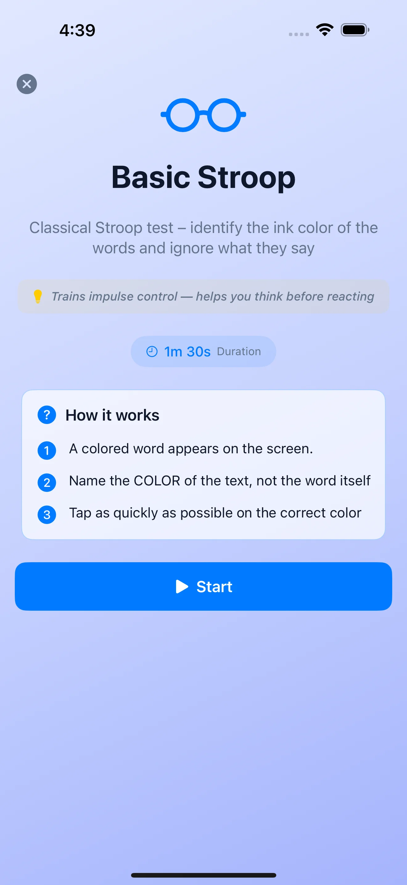 Basic Stroop Exercise